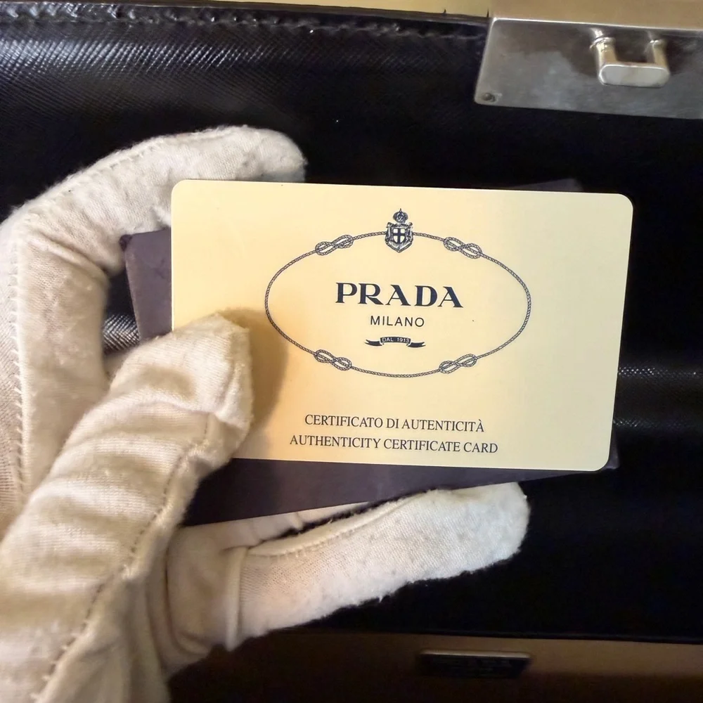 Prada Black Saffiano Leather Briefcase